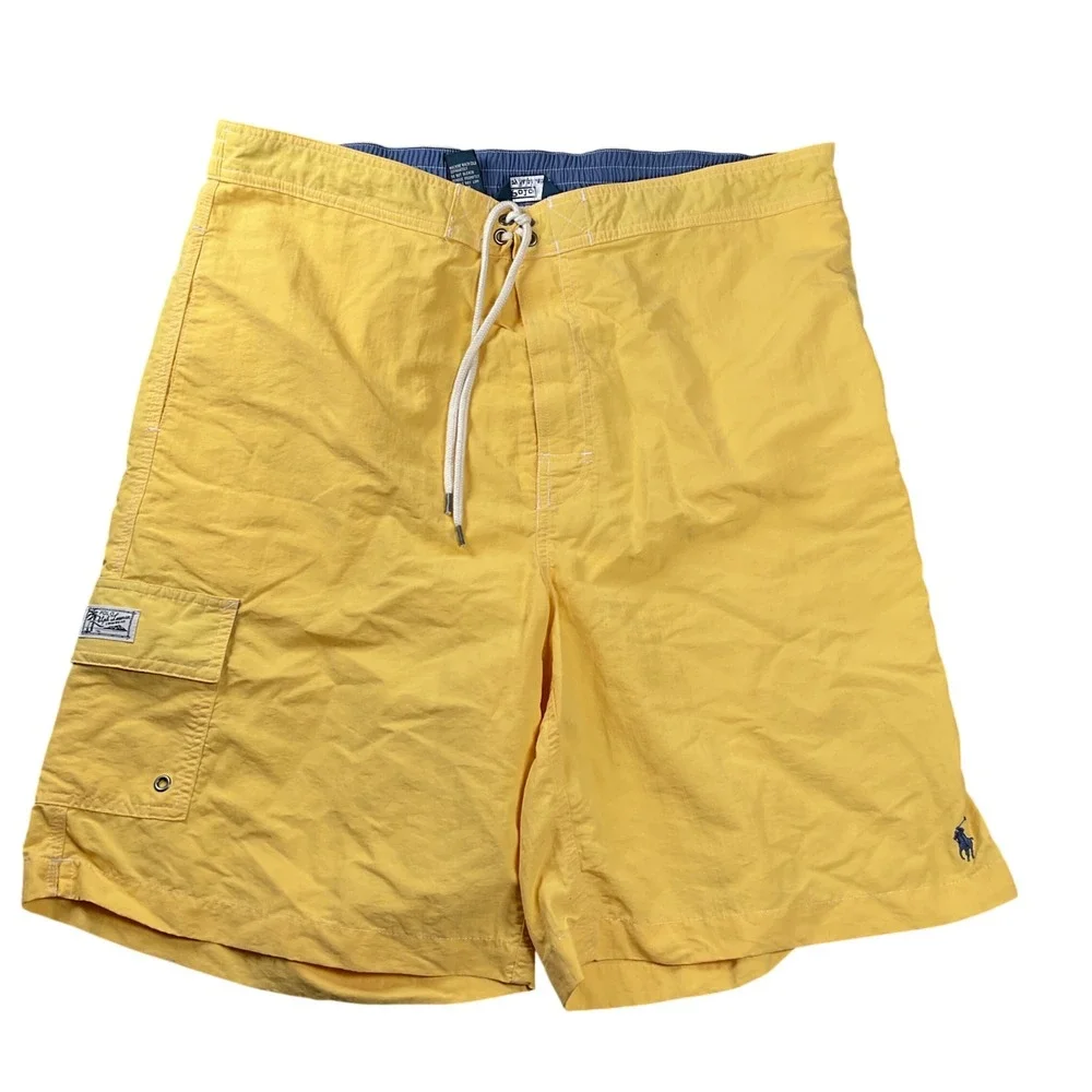 Polo Ralph Lauren‎ Swim Trunks Mens XL YellowBoard Shorts Cargo Pocket